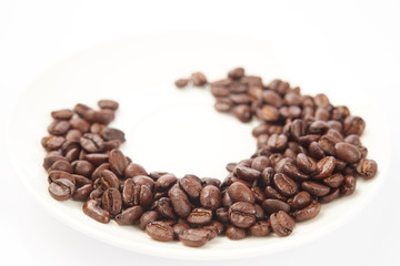 coffee beans on white background