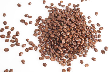 coffee beans on white background