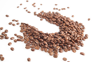 coffee beans on white background