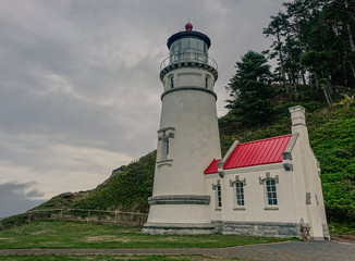 Fototapeta na wymiar Historic lighthouse on Oregon