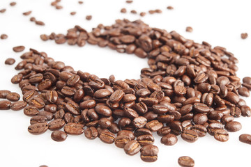 coffee beans on white background