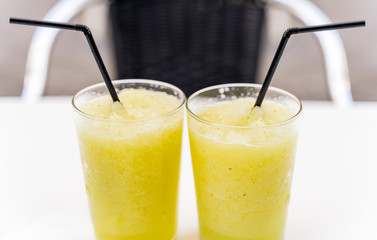 glass of  lemon slush
