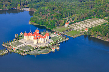 Aerial view of Moritzburg Castle, Saxony - Germany