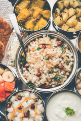 Navratri Upwas Thali / Fasting food platter, selective focus