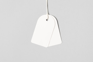 White clothing tag, gift tag mockup.