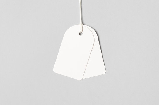 White clothing tag, gift tag mockup.