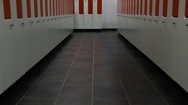Empty locker room inside a top class gym