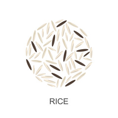 Obraz premium Rice grains icon flat style