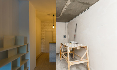 renovation before and after - renovating empty apartment