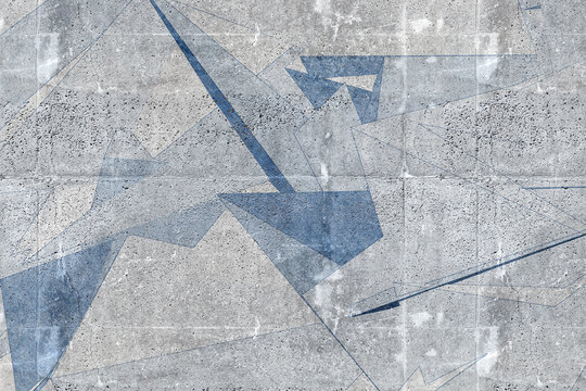 Pattern with drawing over concrete