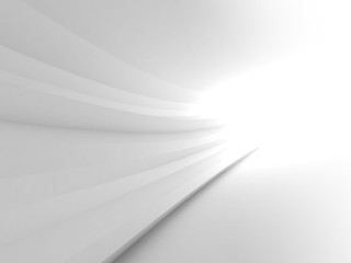 Turning abstract white tunnel 3d