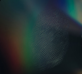 Beautiful abstract fingerprint on a multi colored background.