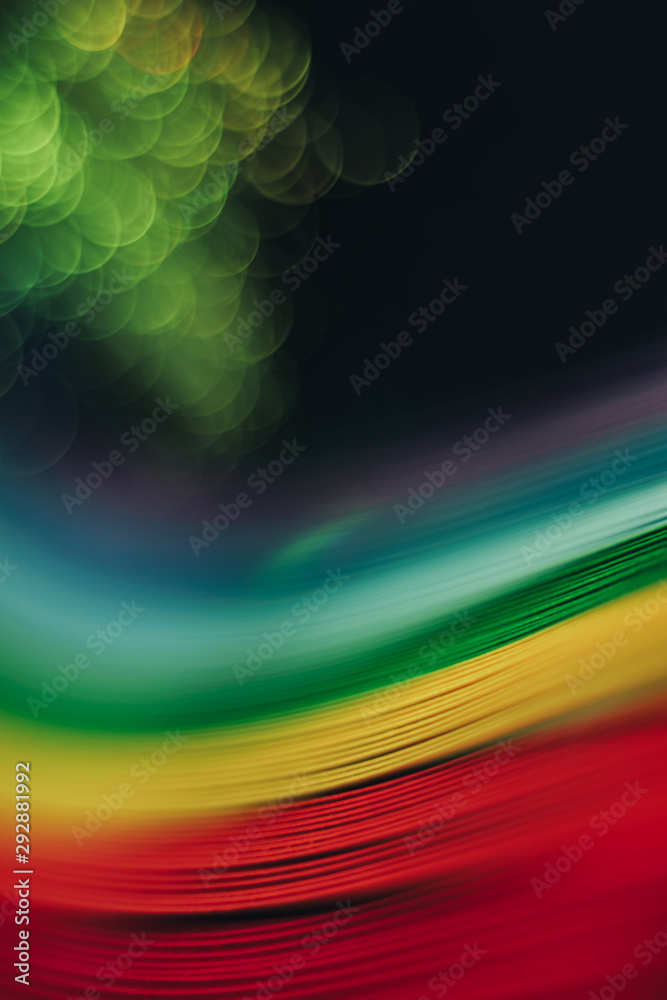 Poster beautiful abstract rainbow bridge and multi colored space background in the darkness.