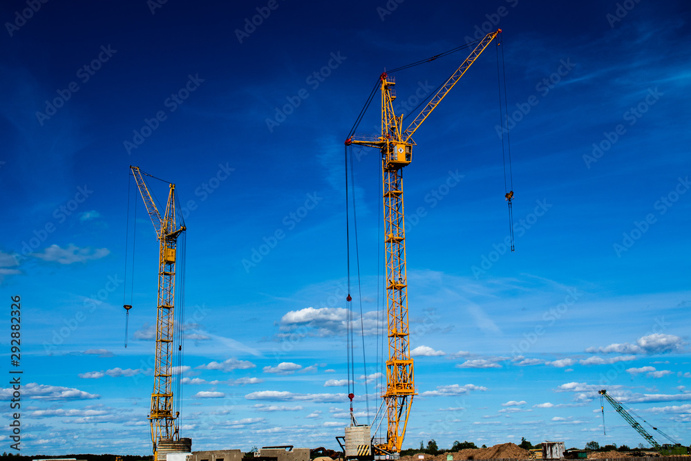 Wall mural construction of building