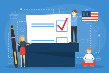 Election campaign. People vote for the candidate