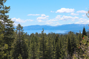 Scenic view of the Lake Tahoe from one of the viewpoint in California - Nevada state border