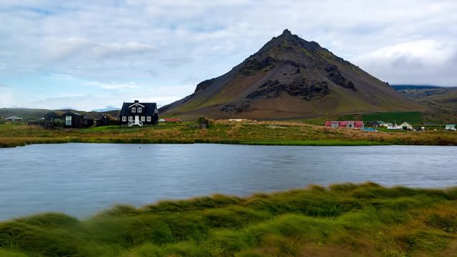 Timelapse view of the small village of Hellnar, West Iceland