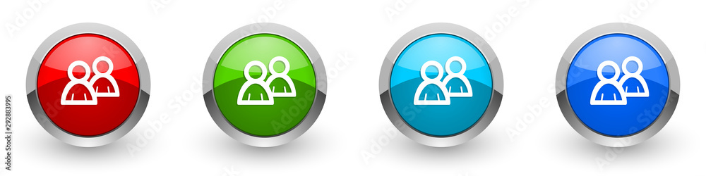 Leinwandbilder blog silver metallic glossy icons, red, set of modern design buttons for web, internet and mobile ap