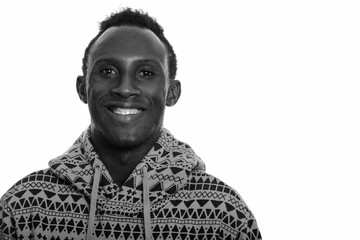 Studio shot of young African man in black and white