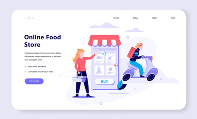 Online shopping web banner concept. E-commerce and sale