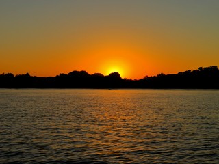 sunset on the lake