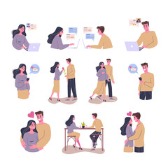 Online dating app concept. Virtual relationship and love