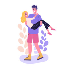 Happy romantic couple. Man and woman on the date