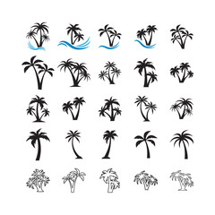 Palm tree collection set graphic design template vector