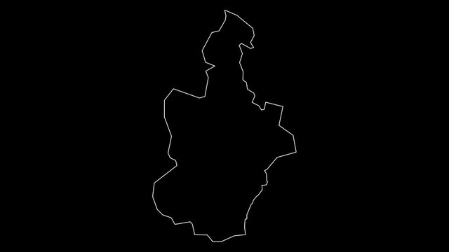 Tianjin China province map outline animation