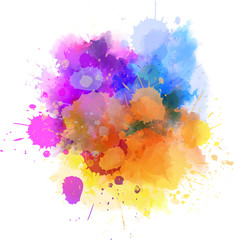 Multicolored splash watercolor blot