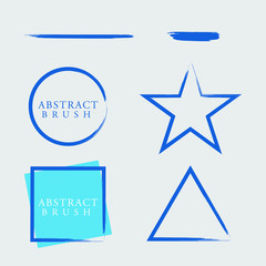 Abstract Brush Circle Triangle Star Rectangle Shape Design Template for beauty product, wine company, background frame border