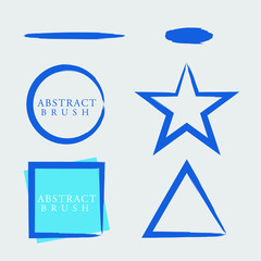 Abstract Brush Circle Triangle Star Rectangle Shape Design Template for beauty product, wine company, background frame border