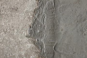 Grey concrete texture. Concrete garden path. Close up