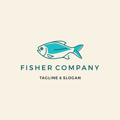 Fish Line Art Logo Design Inspiration custom logo design vector