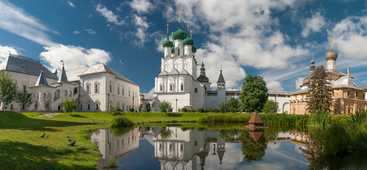 Rostov Kremlin in summer clear day . panorama