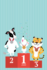 年賀状 デザイン オリンピック 表彰式 ねずみ年 イラスト Wall Mural マツ 年賀状 デザイン オリンピック 表彰式 ねずみ年 イラスト Wall Mural マツ