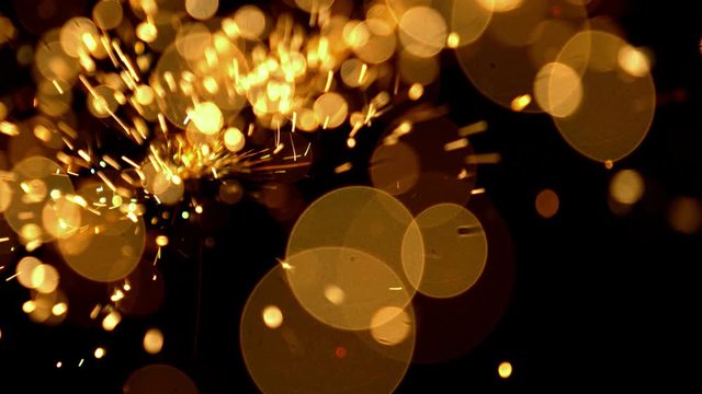 Abstract gold bokeh lights shiny art background