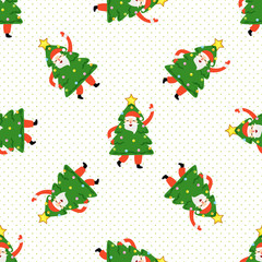 Santa Claus seamless background.