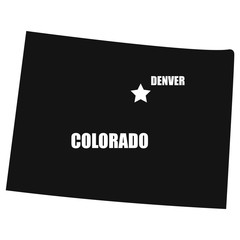 Colorado map in black on a white background