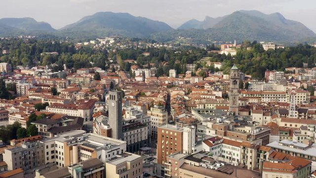Aerial view of Varese, the city in northern Italy