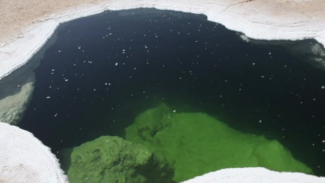 Dallol Sulphur springs and pools Danakil Depression Ethiopia.   The Sulphur springs create the unearthly colourful and beautiful landscape