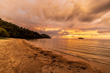 Sunset on a beach in Borneo