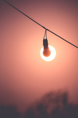 Fototapeta na wymiar Beautiful Lantern on Sky with sunset background.
