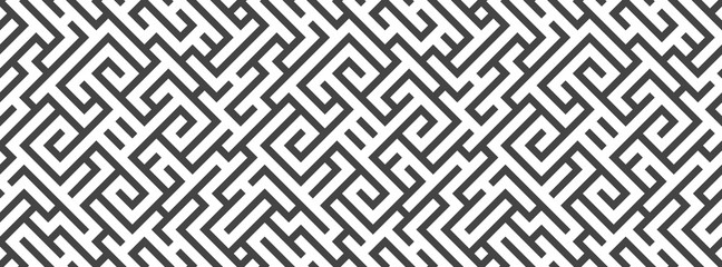 Striped geomitrical illustration. Monochrome trellis. Maze.