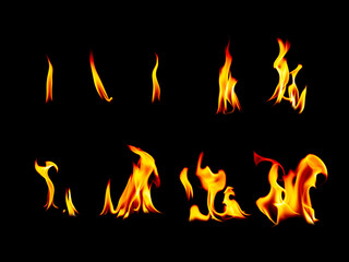 Fire flames collection.