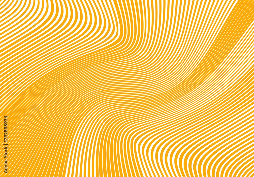 Poster Abstract Background with Yellow Waves. Vector Minimal Banner