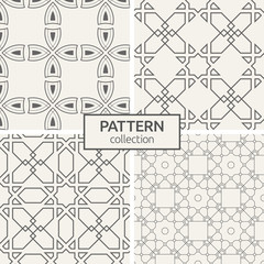 Set of four oriental seamless patterns.