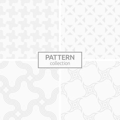 Set of four abstract geometric seamless patterns.