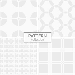 Set of four abstract geometric seamless chinese patterns.