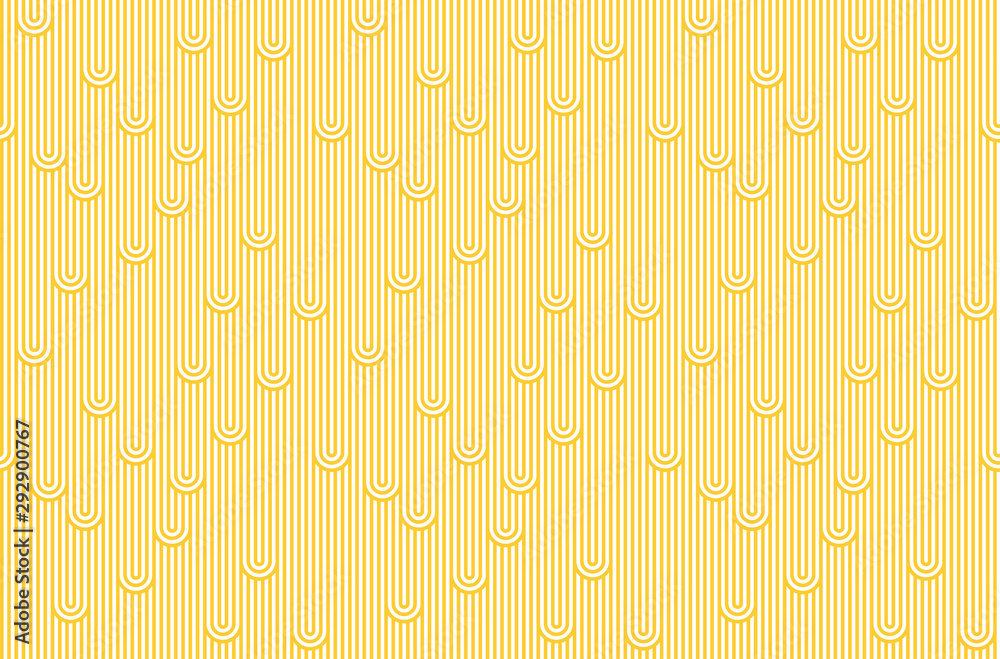 Poster abstract noodles pattern. yellow and white stripes seamless illustration. vector linear texture